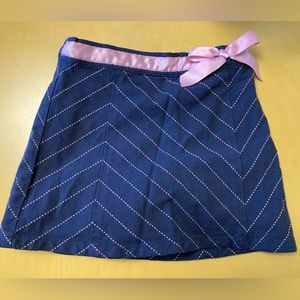 Gymboree navy and pink pinstripe skirt with bow and attached shorts. 4T.